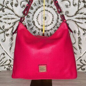 Dooney & Bourke Pink Saffiano Leather Hobo Shoulder Bag